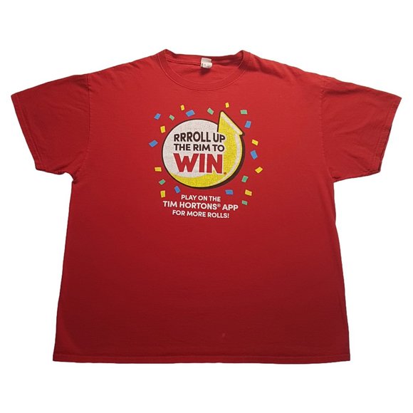 Vintage Tee Shirt TIM HORTONS Extra Large US XL Unisex Roll Up the Rim to Win - Picture 9 of 9